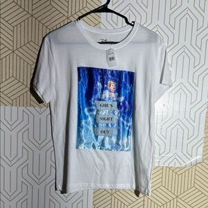 Cinderella Girl’s Night Out Disney White Tee with Blue Graphic